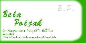 bela poljak business card